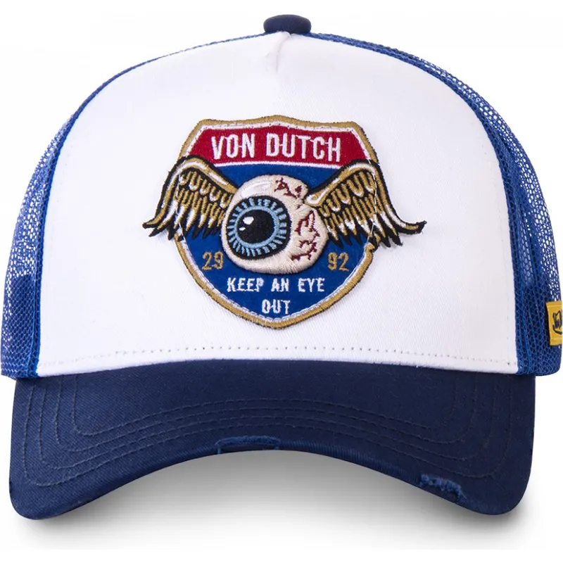 hvid-og-bla-trucker-kasket-hig1-fra-von-dutch