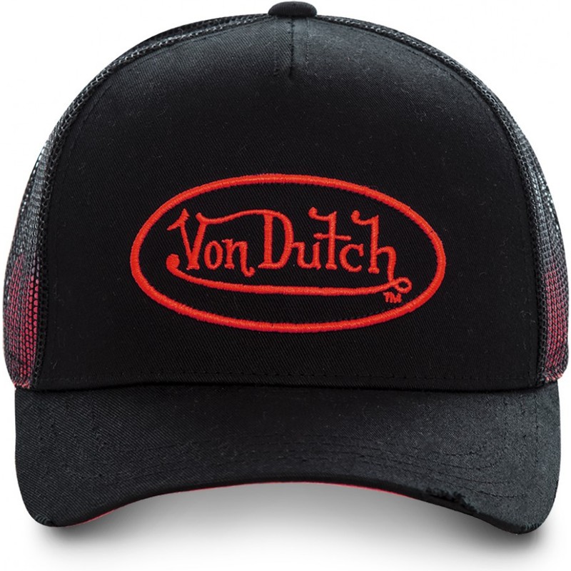 red and black von dutch hat