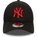 new-era-curved-brim-red-logo-9forty-league-essential-new-york-yankees-mlb-black-adjustable-cap