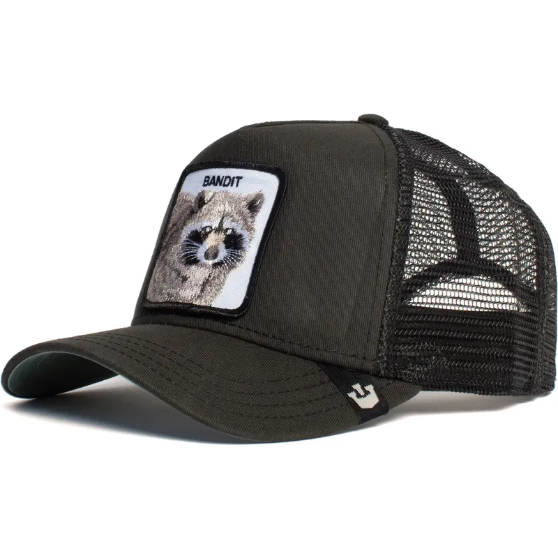 casquette-trucker-noire-raton-laveur-bandit-goorin-bros