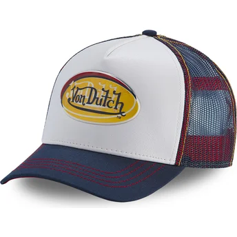 Casquette trucker blanche et bleue ADEC WHI Von Dutch