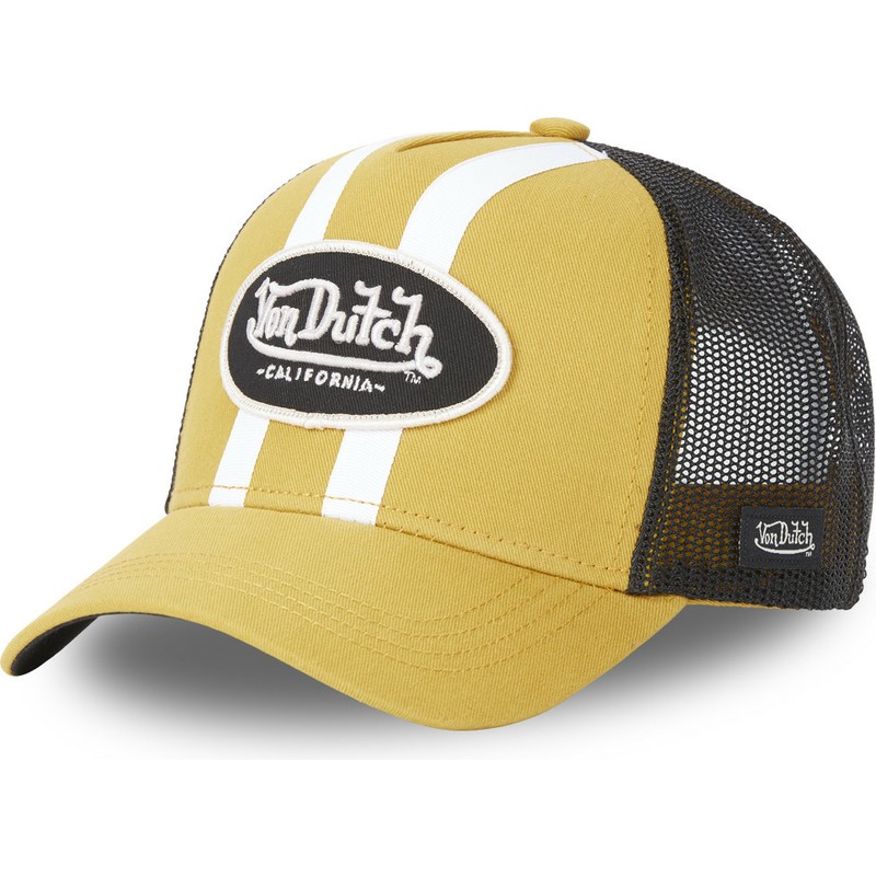 Von Dutch STRI M Yellow Trucker Hat: Caphunters.com
