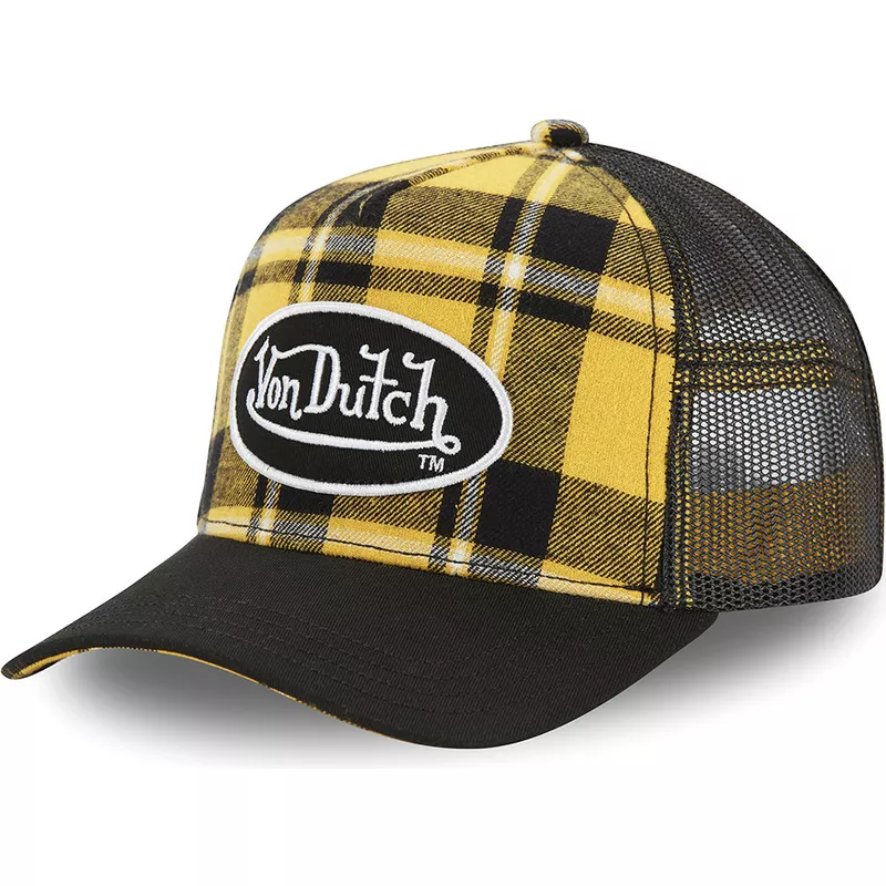 von-dutch-car-a2-yellow-checkered-trucker-hat