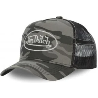 Petten gebogen camouflage snapback CAM SIL van Von Dutch