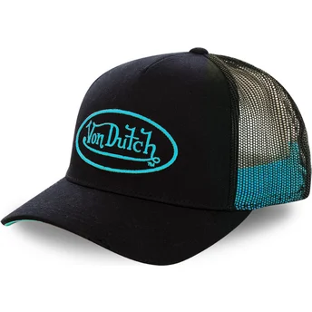 Casquette trucker noire avec logo cyan NEO CYA Von Dutch