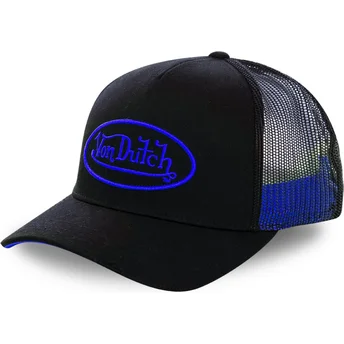 Czapka trucker czarna z niebieskim logo NEO BLU Von Dutch