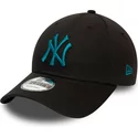 new-era-curved-brim-blue-logo-9forty-league-essential-new-york-yankees-mlb-black-adjustable-cap
