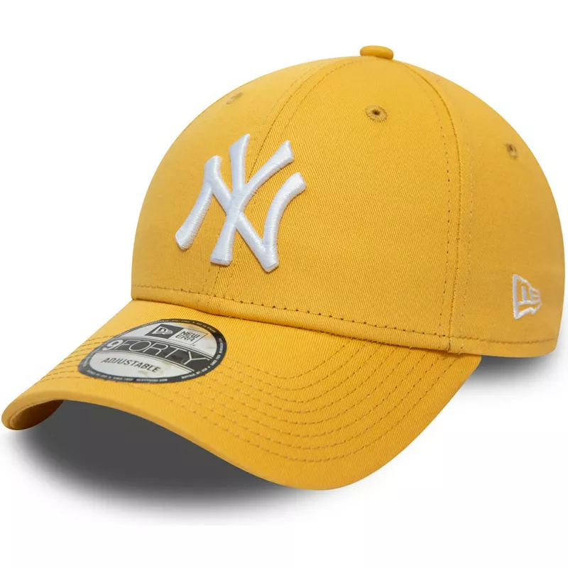 gorra-curva-amarilla-ajustable-9forty-league-essential-de-new-york-yankees-mlb-de-new-era