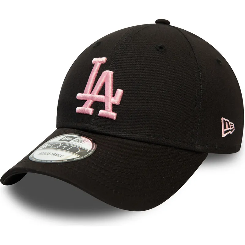 petten-gebogen-zwart-verstelbaar-rosa-9forty-league-essential-van-los-angeles-dodgers-mlb-van-new-era