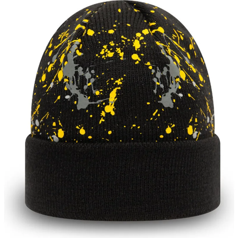 mutsen-zwart-voor-kinderen-cuff-knit-paint-splat-van-new-era