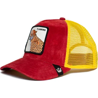 Casquette trucker rouge et jaune léopard Flaming Hot Cheetah The Farm Goorin Bros.