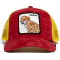 casquette-trucker-rouge-et-jaune-leopard-flaming-hot-cheetah-the-farm-goorin-bros