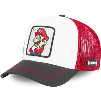 Czapka trucker biała, czerwona i czarna Mario SMB MAR Super Mario Bros. Capslab