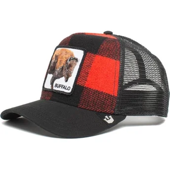 Casquette trucker rouge et noire buffle Buffalo Goorin Bros.