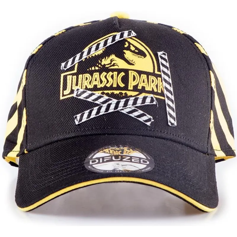 sort-buet-snapback-kasket-jurassic-park-fra-difuzed
