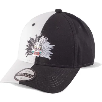 Casquette courbée noire et blanche ajustable Cruella d'Enfer Les 101 Dalmatiens Disney Difuzed