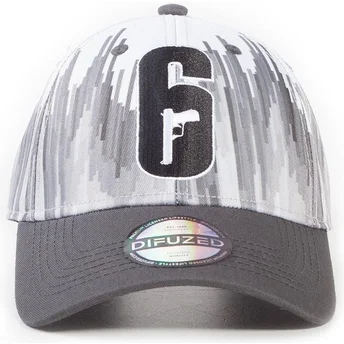 Casquette courbée blanche et noire ajustable Classic Tom Clancy's Rainbow Six Siege Difuzed