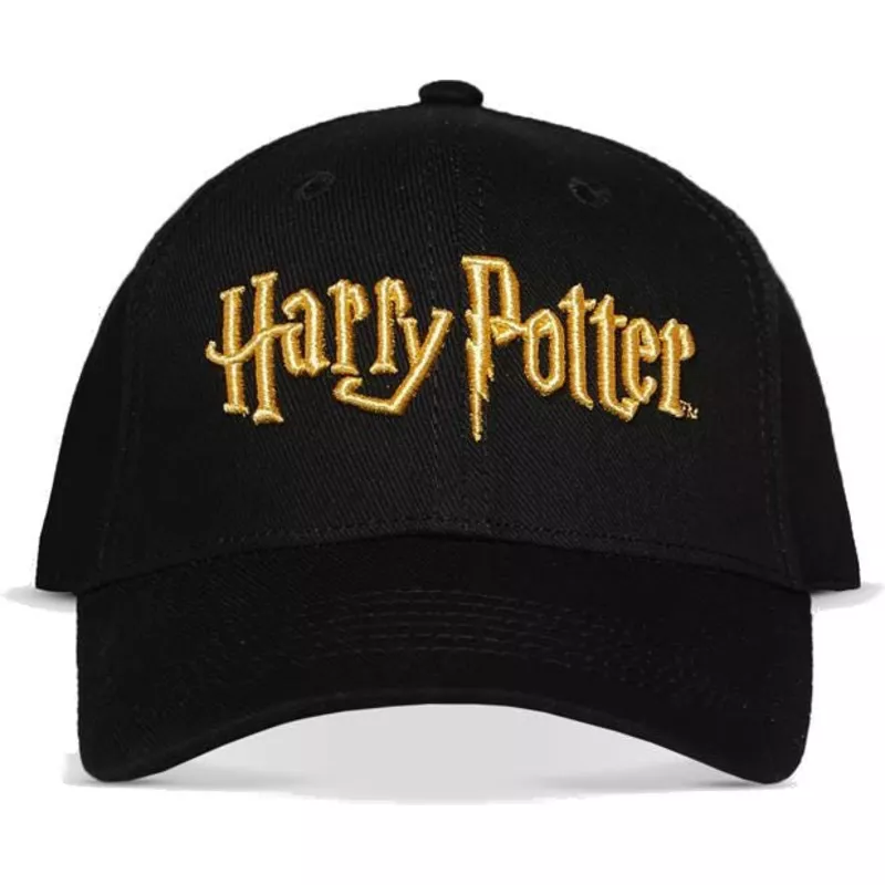 difuzed-curved-brim-gold-logo-harry-potter-black-snapback-cap
