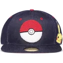 casquette-plate-bleue-denim-snapback-poke-ball-pikachu-pokemon-difuzed