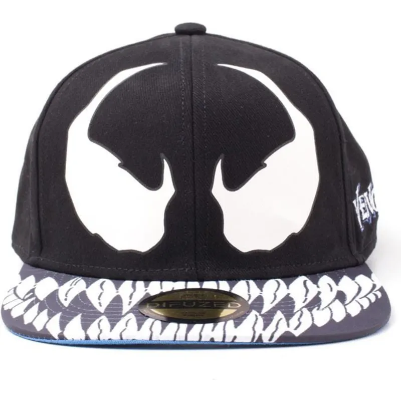 casquette-plate-noire-snapback-venom-marvel-comics-difuzed