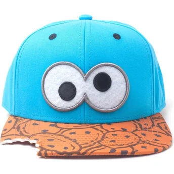 czapka-z-daszkiem-niebiesko-brazowa-snapback-ciasteczkowy-potwor-cookie-bite-ulica-sezamkowa-od-difuzed