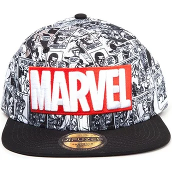 Casquette plate noire snapback Classic Logo Marvel Comics Difuzed