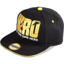 casquette-plate-noire-snapback-pikachu-be-your-own-hero-olympics-pokemon-difuzed