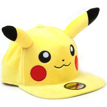 Gorra plana amarilla snapback Pikachu Plush Pokémon de Difuzed