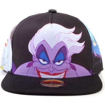 Casquette plate noire snapback Ursula La Petite Sirène Disney Difuzed