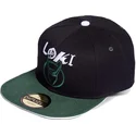 casquette-plate-noire-et-verte-snapback-loki-marvel-comics-difuzed