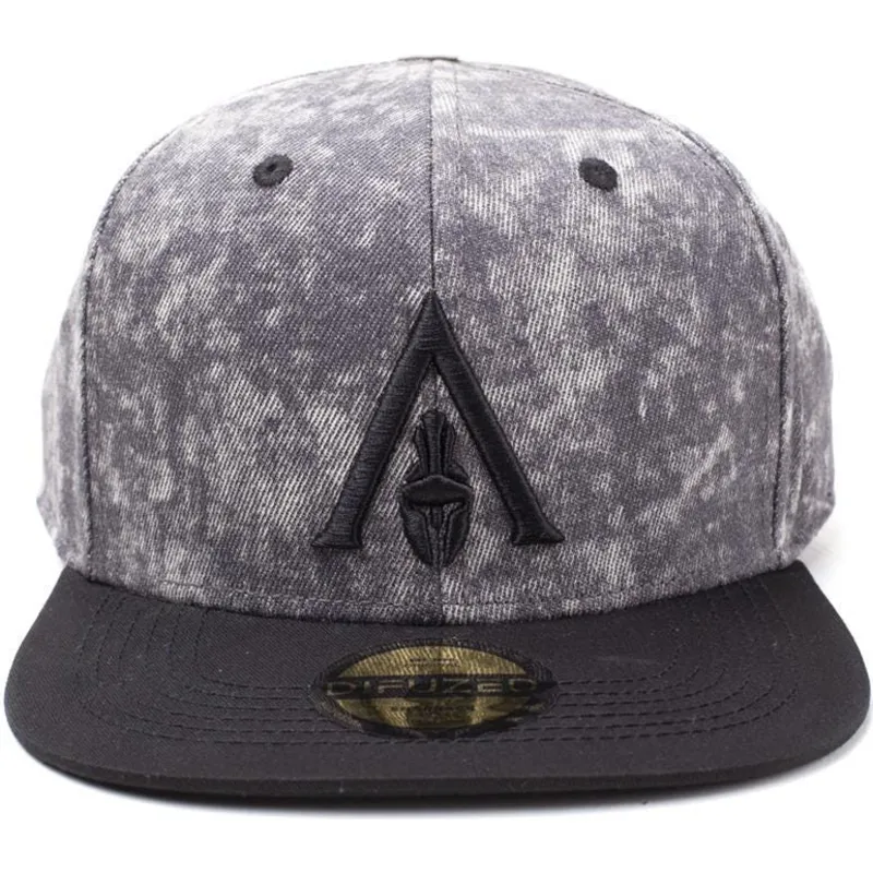 difuzed-flat-brim-odyssey-logo-apocalyptic-assassins-creed-grey-and-black-snapback-cap