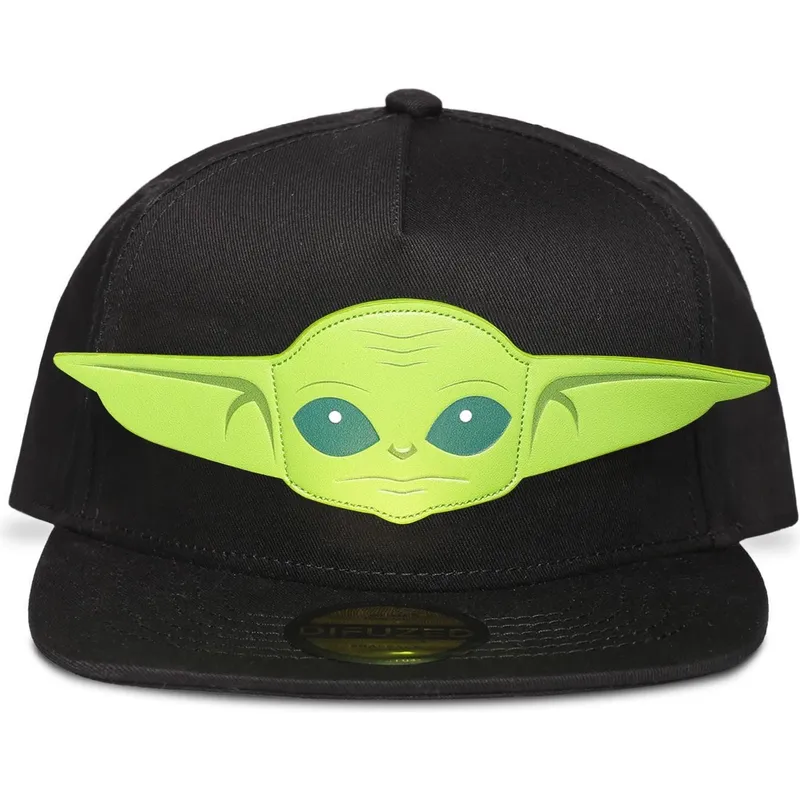 petten-plat-zwart-snapback-baby-yoda-the-mandalorian-van-difuzed