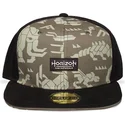 casquette-plate-verte-et-noire-snapback-forbidden-west-horizon-difuzed