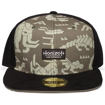 Casquette plate verte et noire snapback Forbidden West Horizon Difuzed