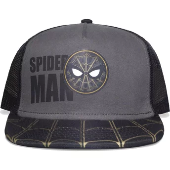 Difuzed Spider-Man Marvel Comics Black Snapback Flat Brim Trucker Hat