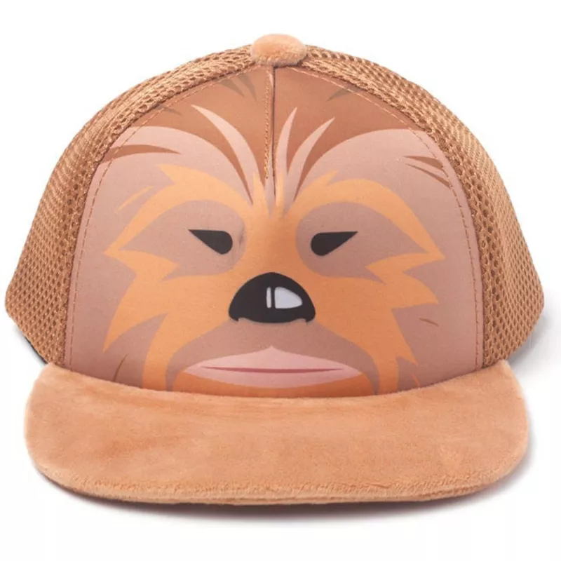 difuzed-youth-chewbacca-star-wars-brown-snapback-flat-brim-trucker-hat