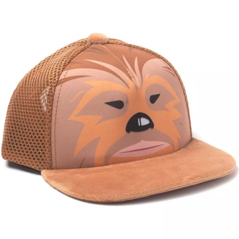 difuzed-youth-chewbacca-star-wars-brown-snapback-flat-brim-trucker-hat