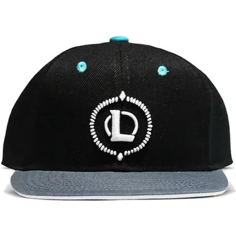 Difuzed Flat Brim Core Logo League of Legends Black and Grey Snapback Cap