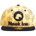 gorra-plana-amarilla-y-negra-snapback-leaf-logo-nook-inc-animal-crossing-de-difuzed