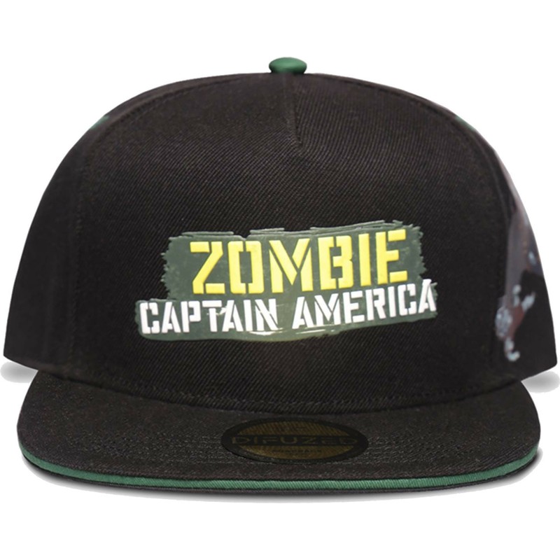 difuzed-flat-brim-captain-america-zombie-what-if-marvel-comics-black-snapback-cap