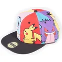 casquette-plate-multicolore-snapback-pikachu-squirtle-ectoplasma-psykokwak-jigglypuff-multi-pop-art-pokemon-difuzed