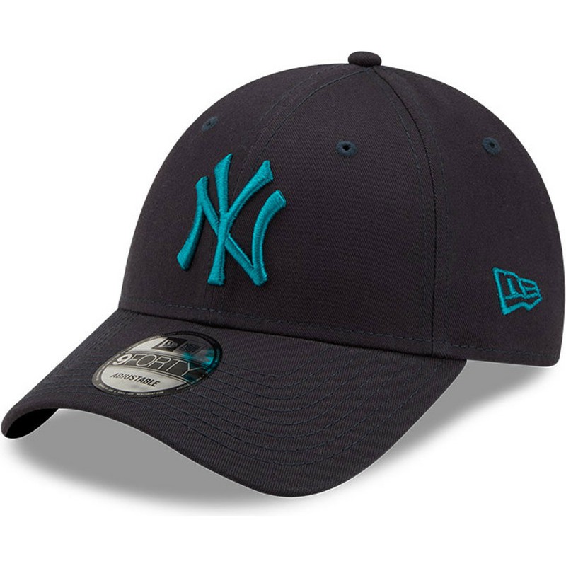 new-era-curved-brim-blue-logo-9forty-league-essential-new-york-yankees-mlb-navy-blue-adjustable-cap