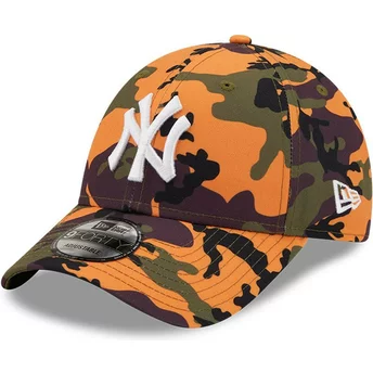 Gorra curva camuflaje naranja ajustable 9FORTY All Over Urban Print de New York Yankees MLB de New Era