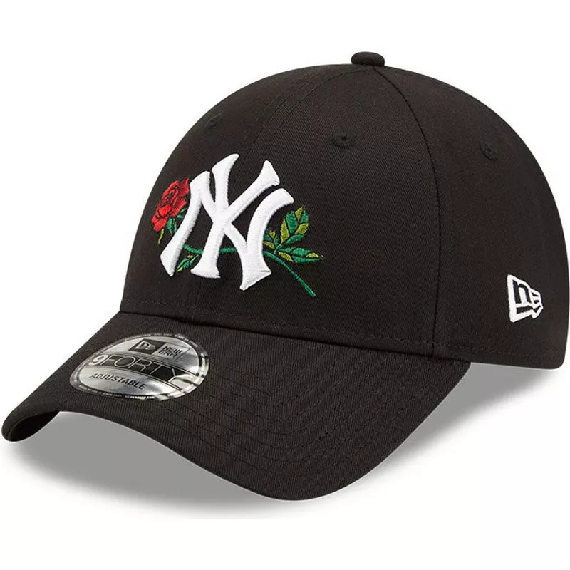 New Era Curved Brim Green Logo 9FORTY League Essential New York Yankees MLB  Black Adjustable Cap
