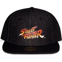 casquette-plate-noire-snapback-street-fighter-logo-difuzed