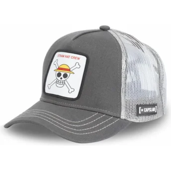 Casquette trucker grise Straw Hat Pirates SKU1 One Piece Capslab