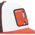 capslab-daffy-duck-loo5-daf1-looney-tunes-white-black-and-red-trucker-hat