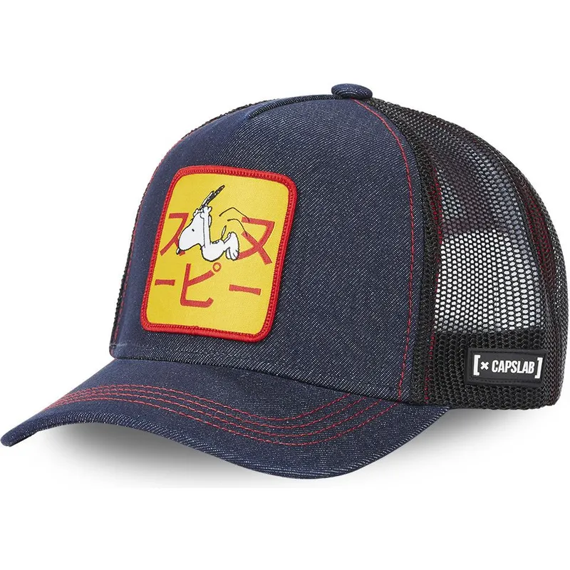 petten-gebogen-marineblauw-snapback-snoopy-pinda-s-van-capslab