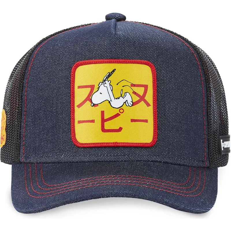 petten-gebogen-marineblauw-snapback-snoopy-pinda-s-van-capslab