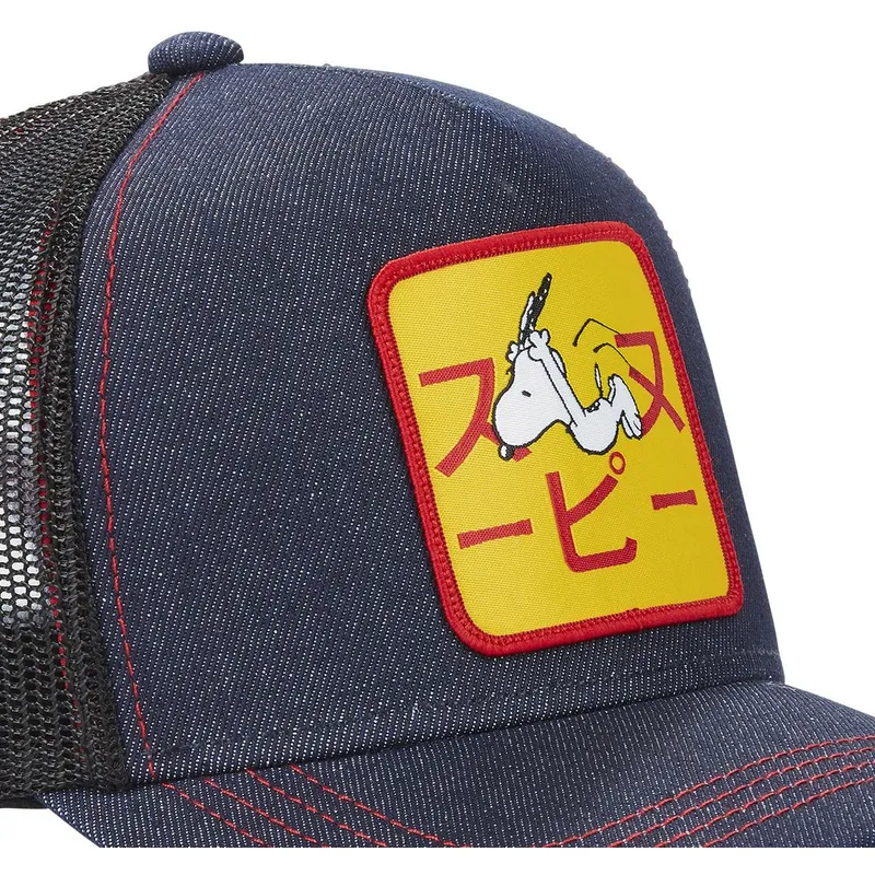 petten-gebogen-marineblauw-snapback-snoopy-pinda-s-van-capslab